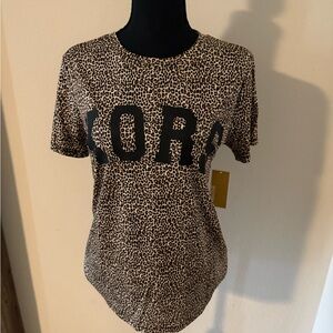 Michael Kors Camel Leopard Print Blouse